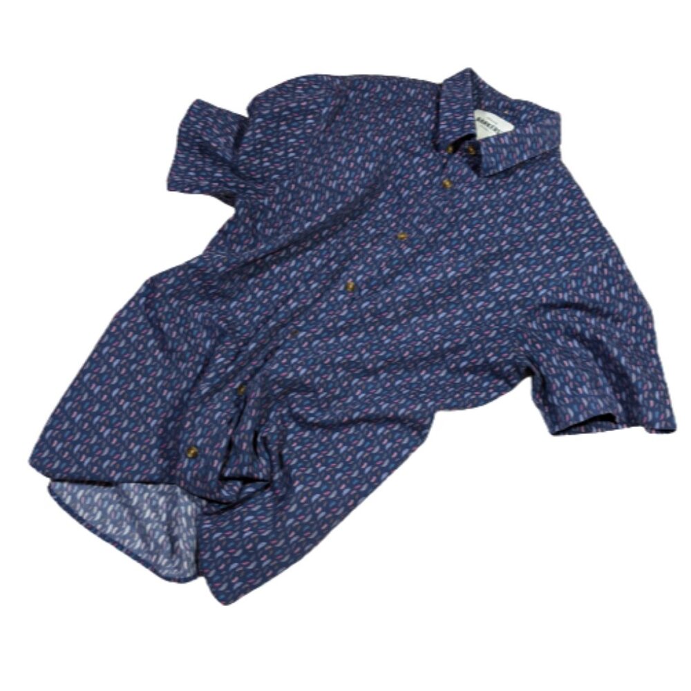 Barkers' men's feather print short sleeve cotton shirt‎ L